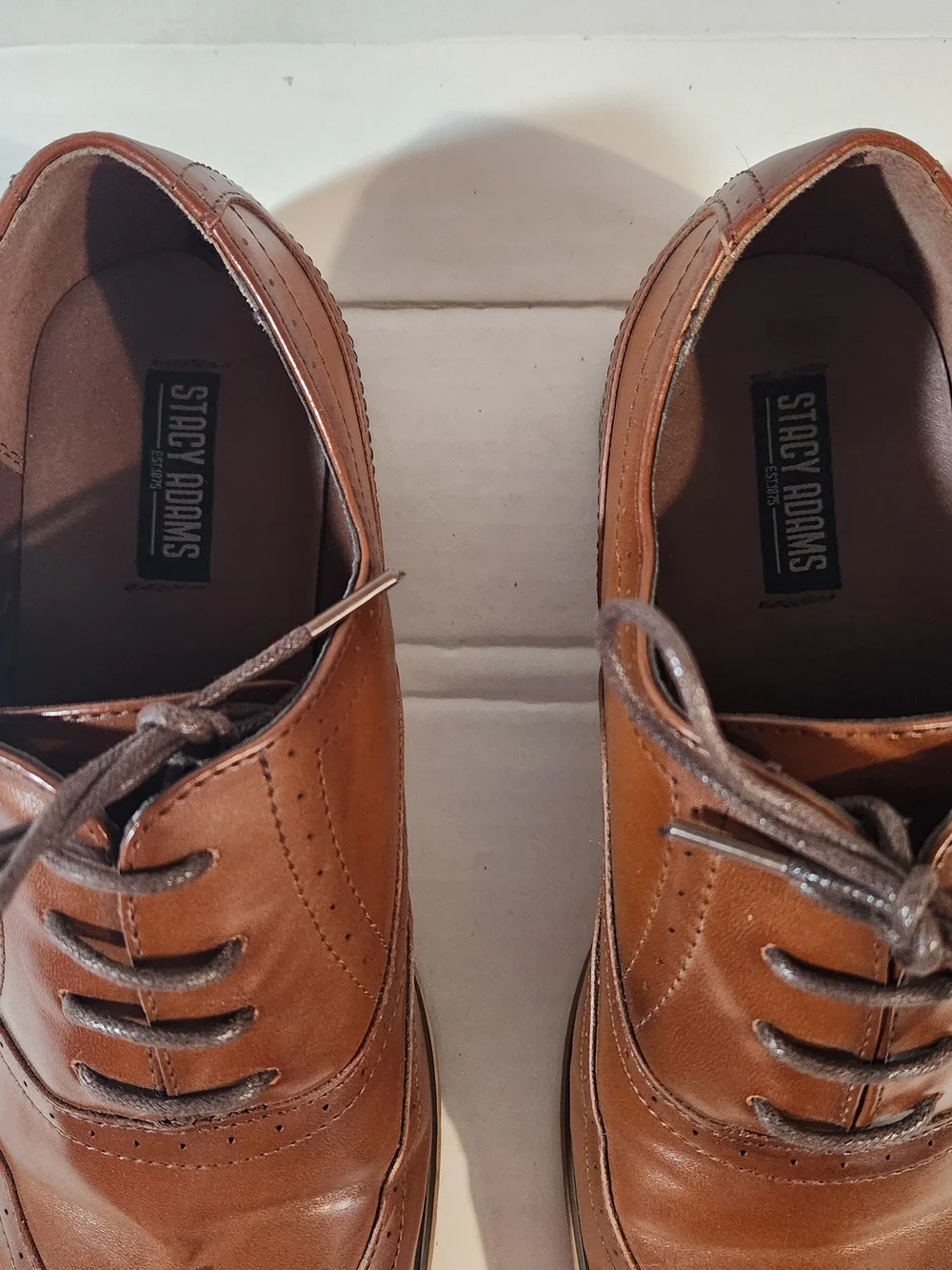 Men's Brown Leather Wingtip Oxford Dress Shoes